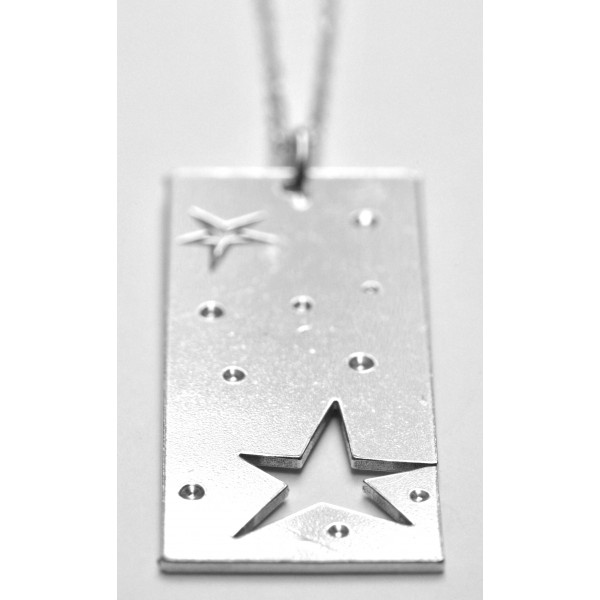 Star square long necklace. Sterling silver.  Star 77,00 €