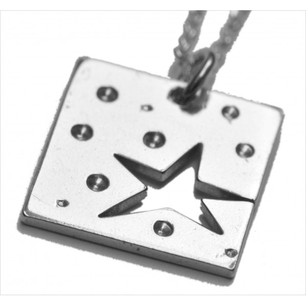 Small square Star pendant in sterling silver 925/1000 adjustable length Desiree Schmidt Paris Star 57,00 €