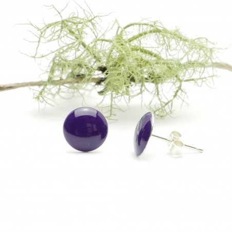 copy of Sterling silver minimalist earrings with purple resin NIJI 30,00 €