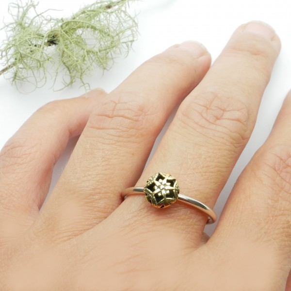 Kleines Minimalitisches sterling Silber und Bronze Ring Startseite 27,00 €