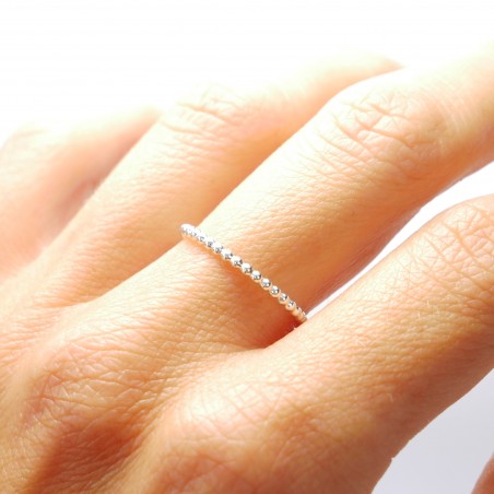 Minimalist sterling silver pearl ring handmade
