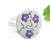 Violette Kirschblumen Sterling Silber verstellbarer Ring Kirschblumen 107,00&nbsp;€