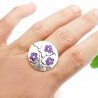 Violette Kirschblumen Sterling Silber verstellbarer Ring Kirschblumen 107,00&nbsp;€