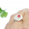 Bague réglable Fleurs de Cerisier Sakura en argent massif et résine  Fleurs de Cerisier 79,00 €