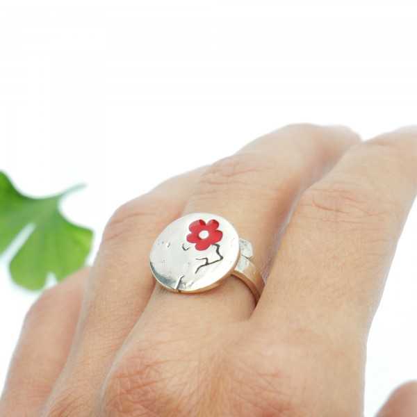 Rotes Kirschblumen Sterling Silber verstellbarer Ring Kirschblumen 79,00 €