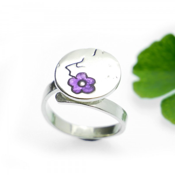 Purple Cherry Blossom adjustable sterling silver ring Cherry Blossom 79,00 €