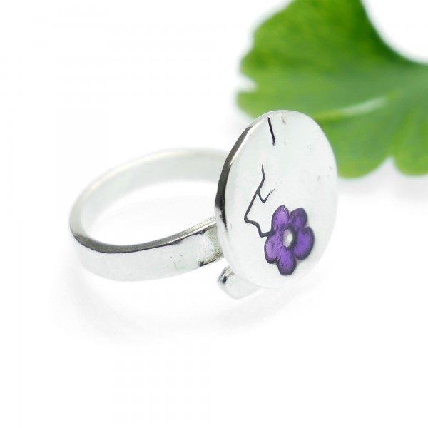 Violette Kirschblume Sterling Silber verstellbarer Ring Kirschblumen 79,00 €