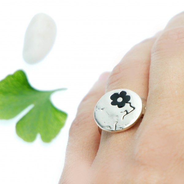 Black Cherry Blossom adjustable sterling silver ring Cherry Blossom 77,00 €