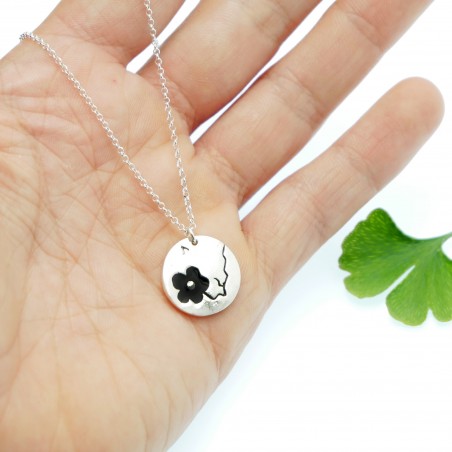 925/1000 silver black cherry blossom pendant necklace made in France Desiree Schmidt Paris Cherry Blossom 57,00 €