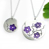 Anhänger an 925/1000 Silber Violette Blumenkette made in France Desiree Schmidt Paris Kirschblumen 57,00&nbsp;€
