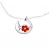 Collier femme sakura argent 925 et rouge made in France Desiree Schmidt Paris Fleurs de Cerisier