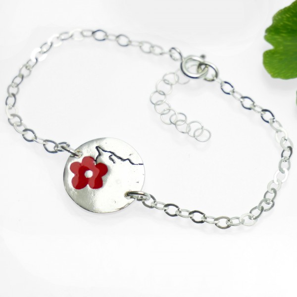 Red Cherry Blossom sterling silver bracelet Cherry Blossom 57,00 €