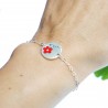 Bracelet rond Fleurs de Cerisier en argent massif et résine rouge Fleurs de Cerisier 57,00&nbsp;€
