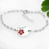Bracelet rond Fleurs de Cerisier en argent massif et résine rouge Fleurs de Cerisier 57,00&nbsp;€