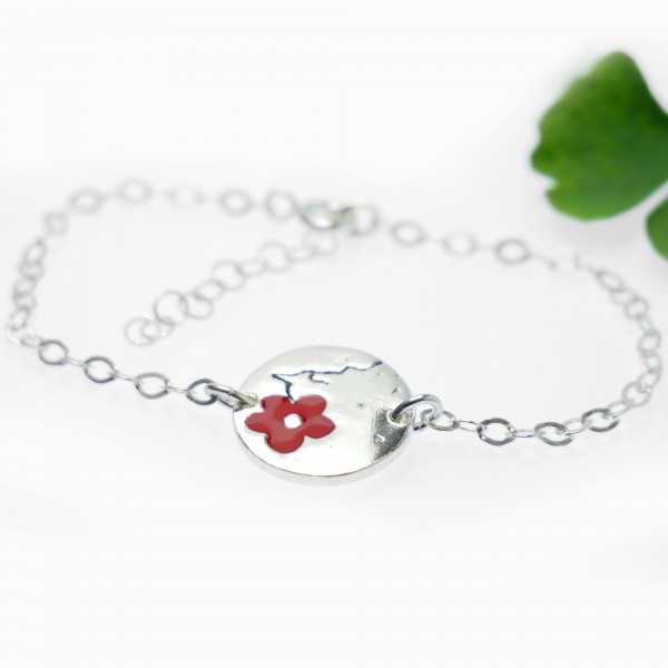 Red Cherry Blossom sterling silver bracelet Cherry Blossom 57,00 €