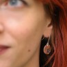 Boucles d'oreilles pendantes créateur français Fleurs de Cerisier noires en argent 925