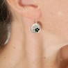 Boucles d'oreilles pendantes Fleurs de Cerisier noires en argent 925 création française