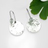 Boucles d'oreilles pendantes Fleurs de Cerisier noires en argent 925 faites main en France