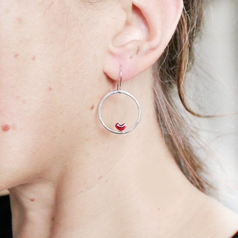 Valentine red heart earrings. Sterling silver. Valentine 67,00 € Valentine red heart earrings. Sterling silver. Valentine 67,00 €