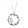Pendentif sur chaine fleur de cerisier Sakura en argent massif 925 made in France
