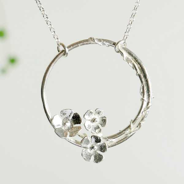 925/1000 silver cherry blossom pendant necklace made in France Desiree Schmidt Paris Sakura 77,00 €