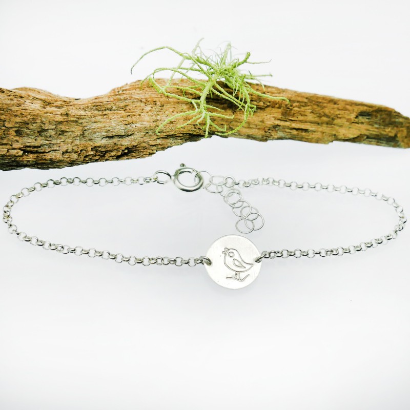 Bracelet oiseau minimaliste en argent massif 925/1000 longueur réglable, bracelet femme chaine ajustable Desiree Schmidt Pari... Bracelet oiseau minimaliste en argent massif 925/1000 longueur réglable, bracelet femme chaine ajustable Desiree Schmidt Pari...
