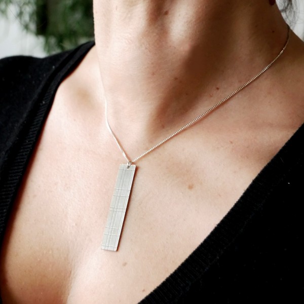 Pendant in sterling silver 925/1000 long on long chain Kilt Desiree Schmidt Paris Kilt 87,00 €