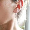 Boucles d'oreilles en argent massif 925/1000 pendantes étoile minimalistes, boucles d'oreilles femme argent étoile légère Ac...