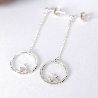 Boucles d'oreilles pendantes étoile en argent 925 artisanat français