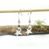 Boucles d'oreilles en argent massif 925/1000 pendantes étoile minimalistes, boucles d'oreilles femme argent étoile légère Ac...