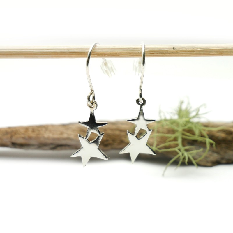 Minimalist Star Dangle 925/1000 Solid Silver Earrings, Women's Light Star Silver Earrings Home 47,00 €