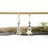 Boucles d'oreilles en argent massif 925/1000 pendantes étoile minimalistes, boucles d'oreilles femme argent étoile légère Ac...