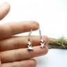 Boucles d'oreilles en argent massif 925/1000 pendantes étoile minimalistes, boucles d'oreilles femme argent étoile légère Ac...