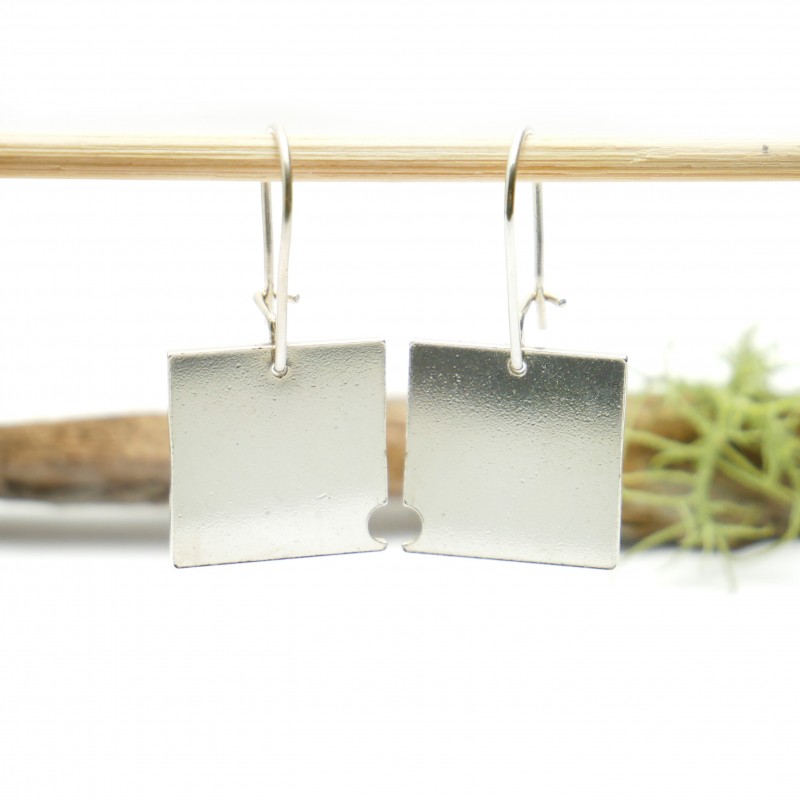 Bubble square dangling earrings in 925/1000 silver Bubble 75,00 €