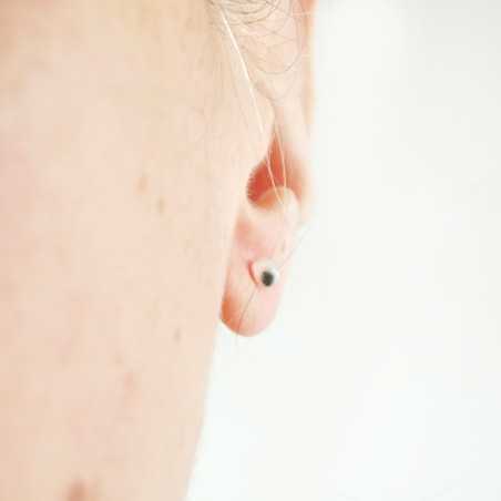 Boucles d'oreilles puces bille en argent 925/1000 minimalistes et légères