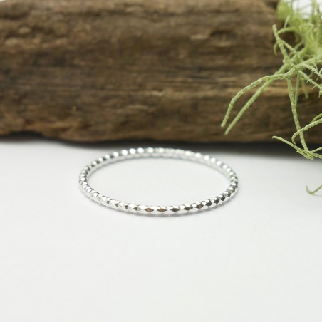 Minimalist faceted 925/1000 silver ring stackable ring Home 20,00 €
