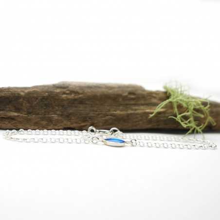 Bracelet in sterling silver 925/1000 and azure blue resin adjustable length Desiree Schmidt Paris Home 25,00 €