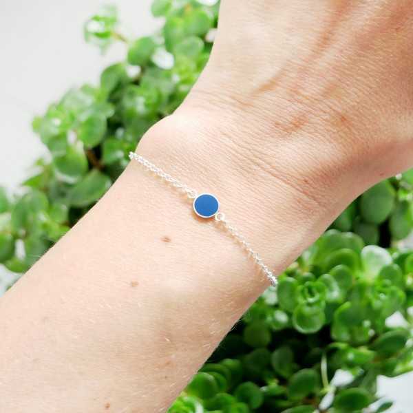 Bracelet in sterling silver 925/1000 and electric blue resin adjustable length Desiree Schmidt Paris Home 25,00 €