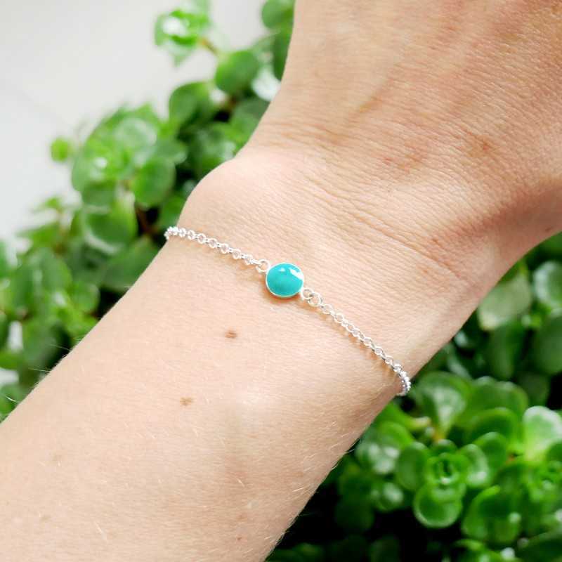 Bracelet in sterling silver 925/1000 and lagoon blue resin adjustable length Home 25,00 €
