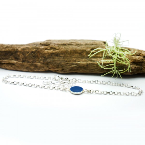 Bracelet in sterling silver 925/1000 and periwinkle blue resin adjustable length Desiree Schmidt Paris Home 25,00 €