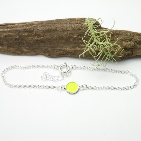 Bracelet in sterling silver 925/1000 and fluorescent yellow resin adjustable length Desiree Schmidt Paris Home 25,00 €