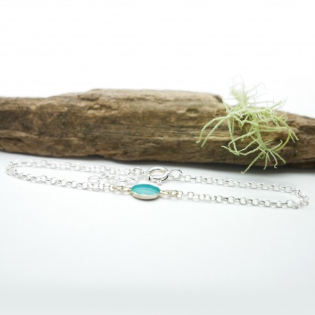 Bracelet in sterling silver 925/1000 and turquoise resin adjustable length Desiree Schmidt Paris Home 25,00 €