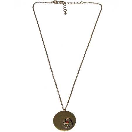Runder Anhänger auf verstellbare Halskette Rose in gealterter Bronze Desiree Schmidt Paris Rose 39,00 €
