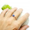 Little sterling silver ring with translucent blue resin Niji Desire...