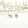 Minimalistische Blumen Ohrringe in 925er Silber Ohrstecker und Mini...