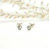 Minimalistische Blumen Ohrringe in 925er Silber Ohrstecker und Mini...
