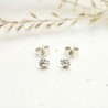Minimalistische Blumen Ohrringe in 925er Silber Ohrstecker und Mini...
