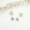 Puces d'oreille en argent 925 fleurs minimalistes made in France