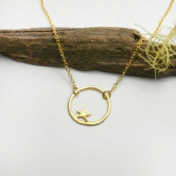 Petit collier femme étoile Nova en bronze doré à l'or fin