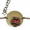 Rose round bracelet with red pearl in aged bronze  Rose 35,00 €